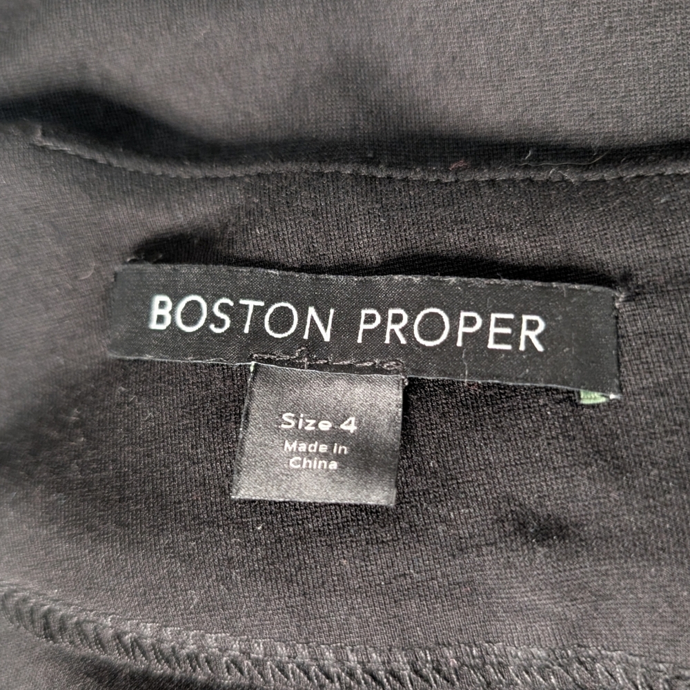Boston Proper Black Asymmetric One Shoulder Dress 4 - Picture 9 of 10